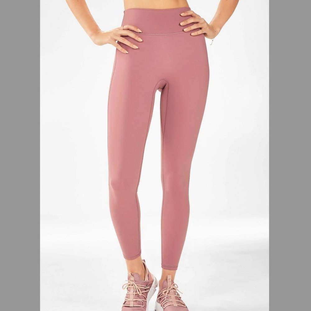 Fabletics Trinity High-Waisted Pocket Legging in Pink (size small)